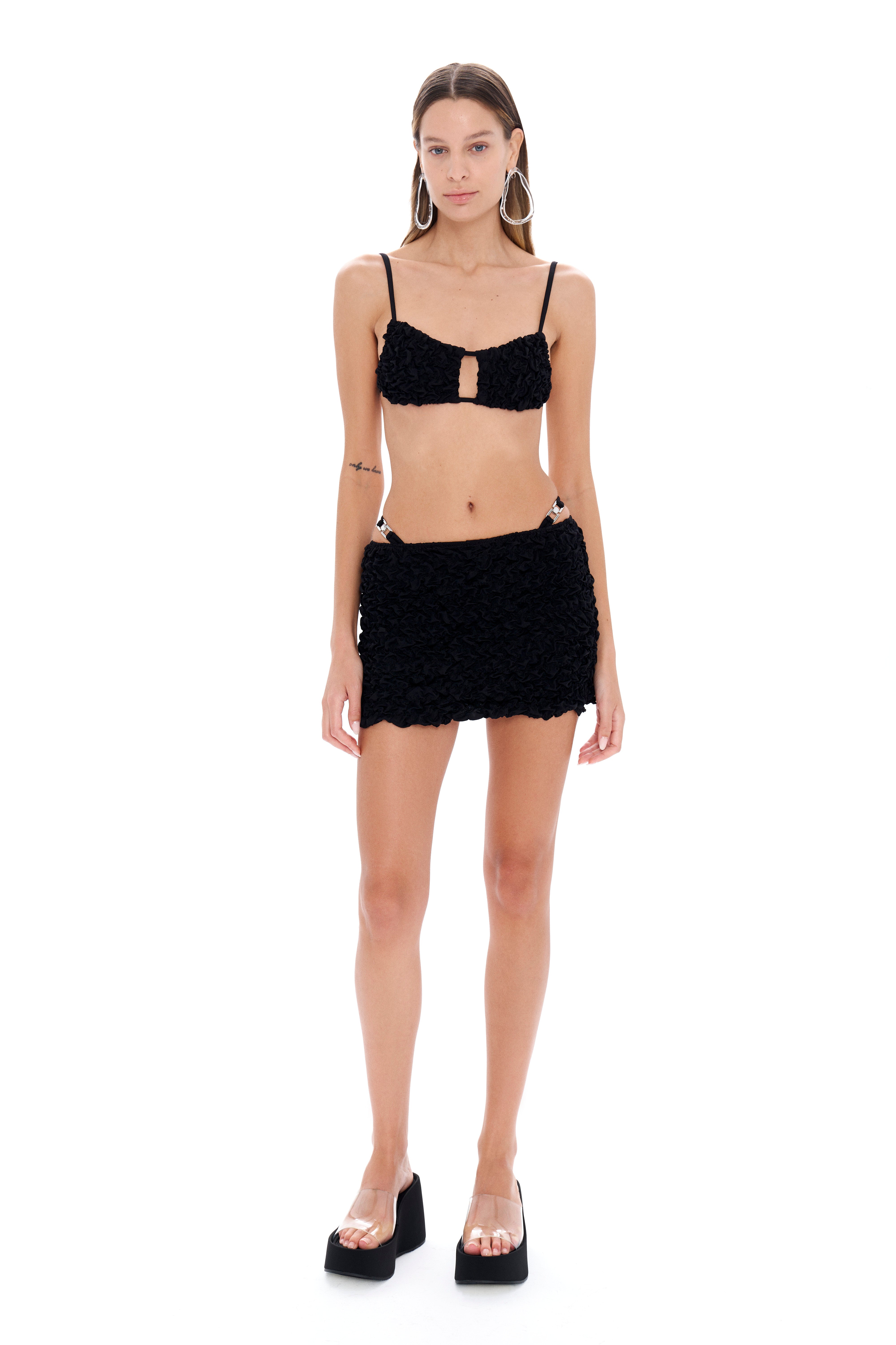 Lia Black Mini Beach Skirt