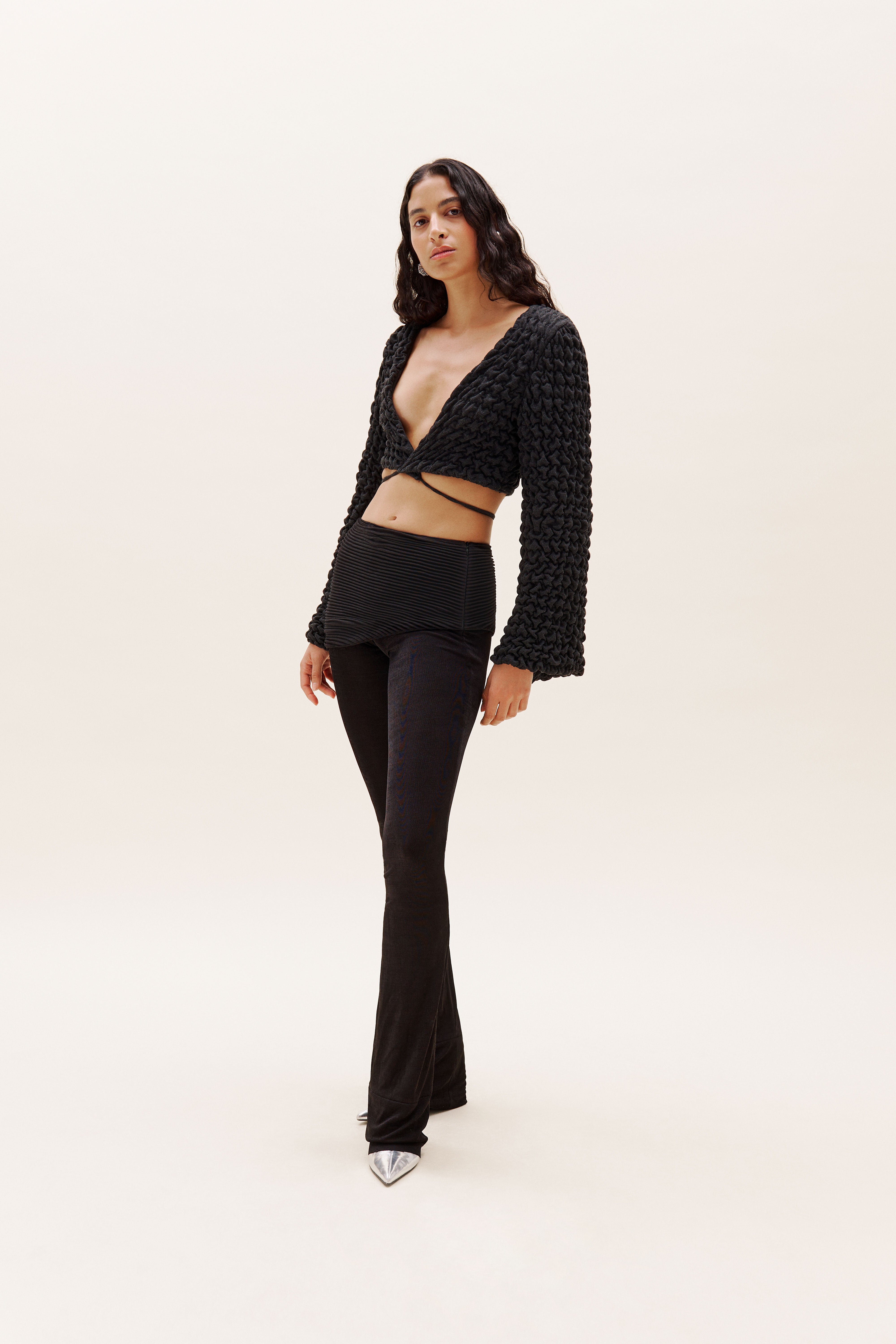 Black Plisse Pant