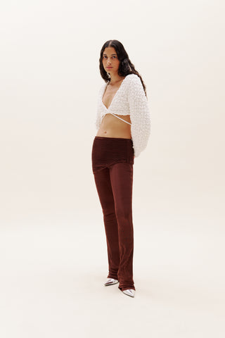 Brown Plisse Pant