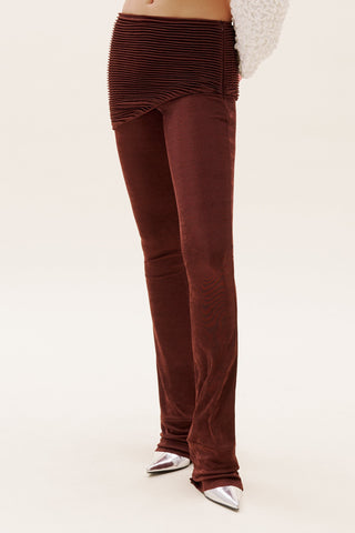 Brown Plisse Pant