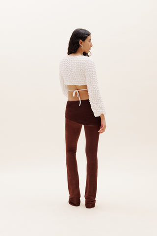 Brown Plisse Pant