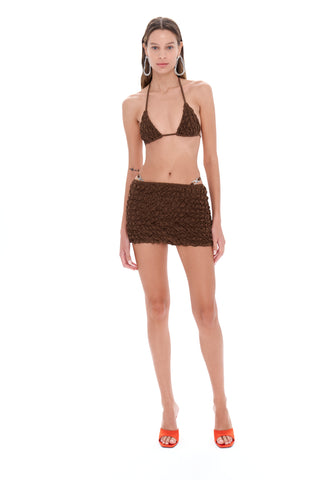 Lia Brown Mini Beach Skirt