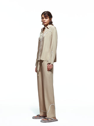 Texas Beige Long Pajama Set