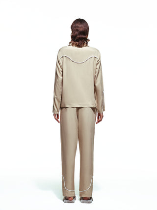 Texas Beige Long Pajama Set