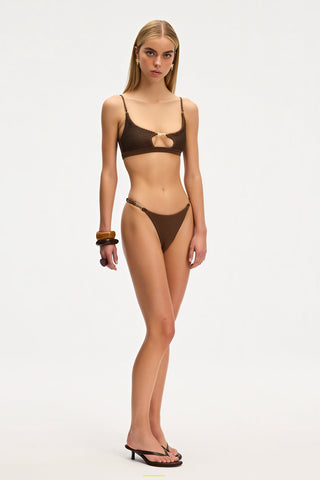 Logo Brown Bikini Bottom
