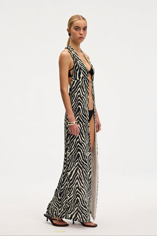 Delia Zebra Long Beach Vest