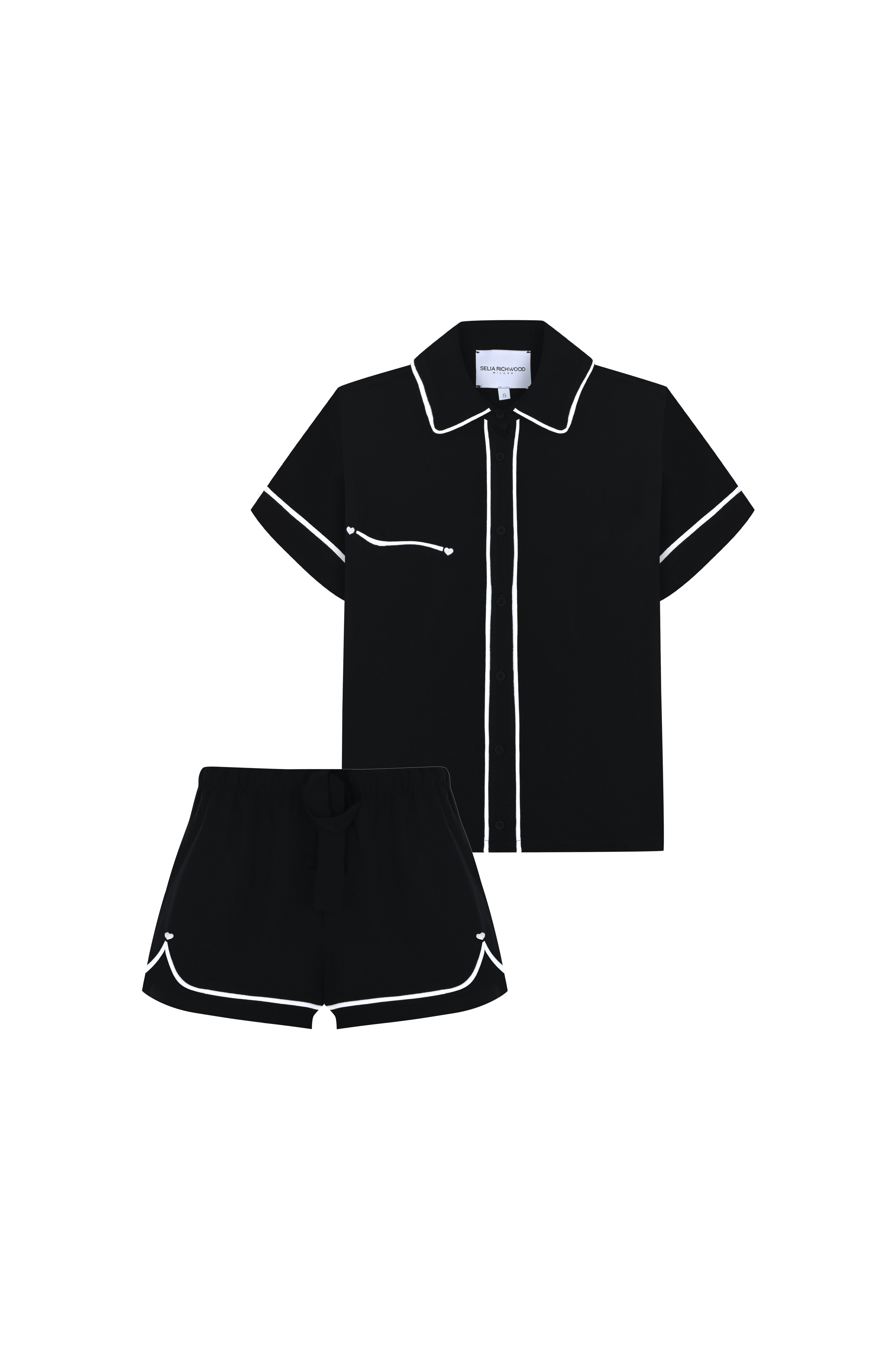 Texas Black Short Pajama Set