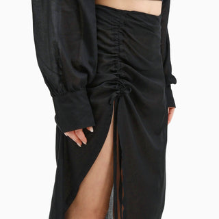 Black Midi Beach Skirt